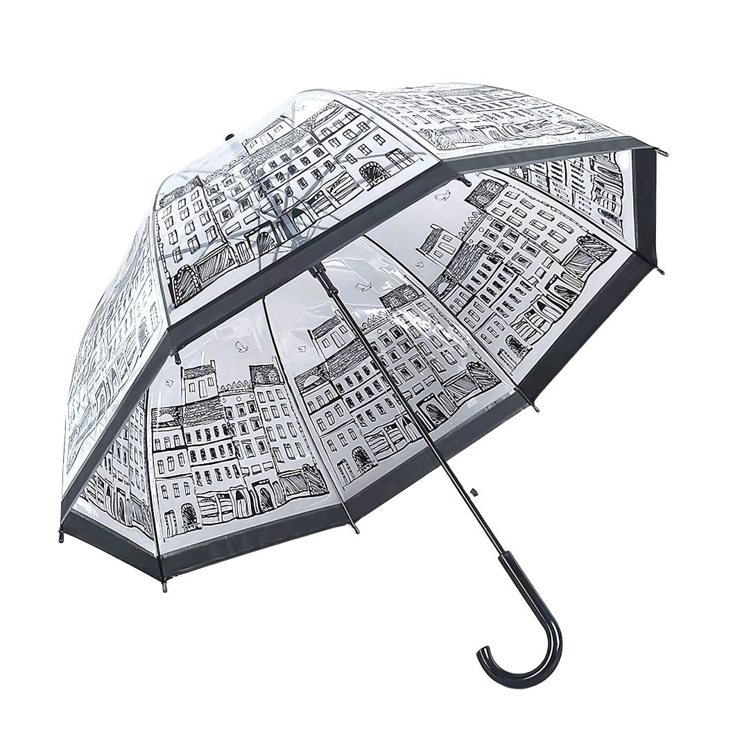 Parapluie Transparent Cloche Motif Paris - Acheter Parapluie