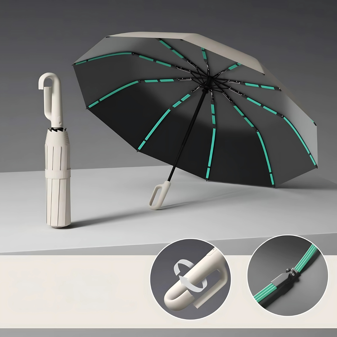 Parapluie Double-Protéction à Boucle Ergonomique Beige