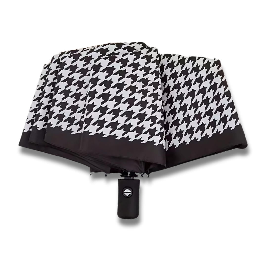 Parapluie à Motifs Anglais Automatique Noir et Blanc - Acheter Parapluie
