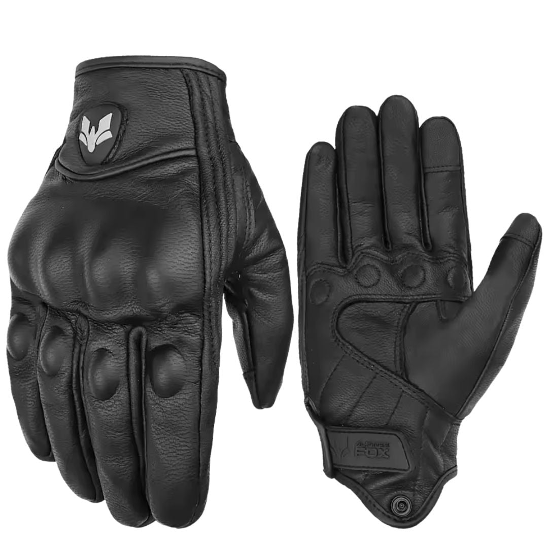 Gants Moto Homme En Cuir Vintage Noir - Acheter Parapluie