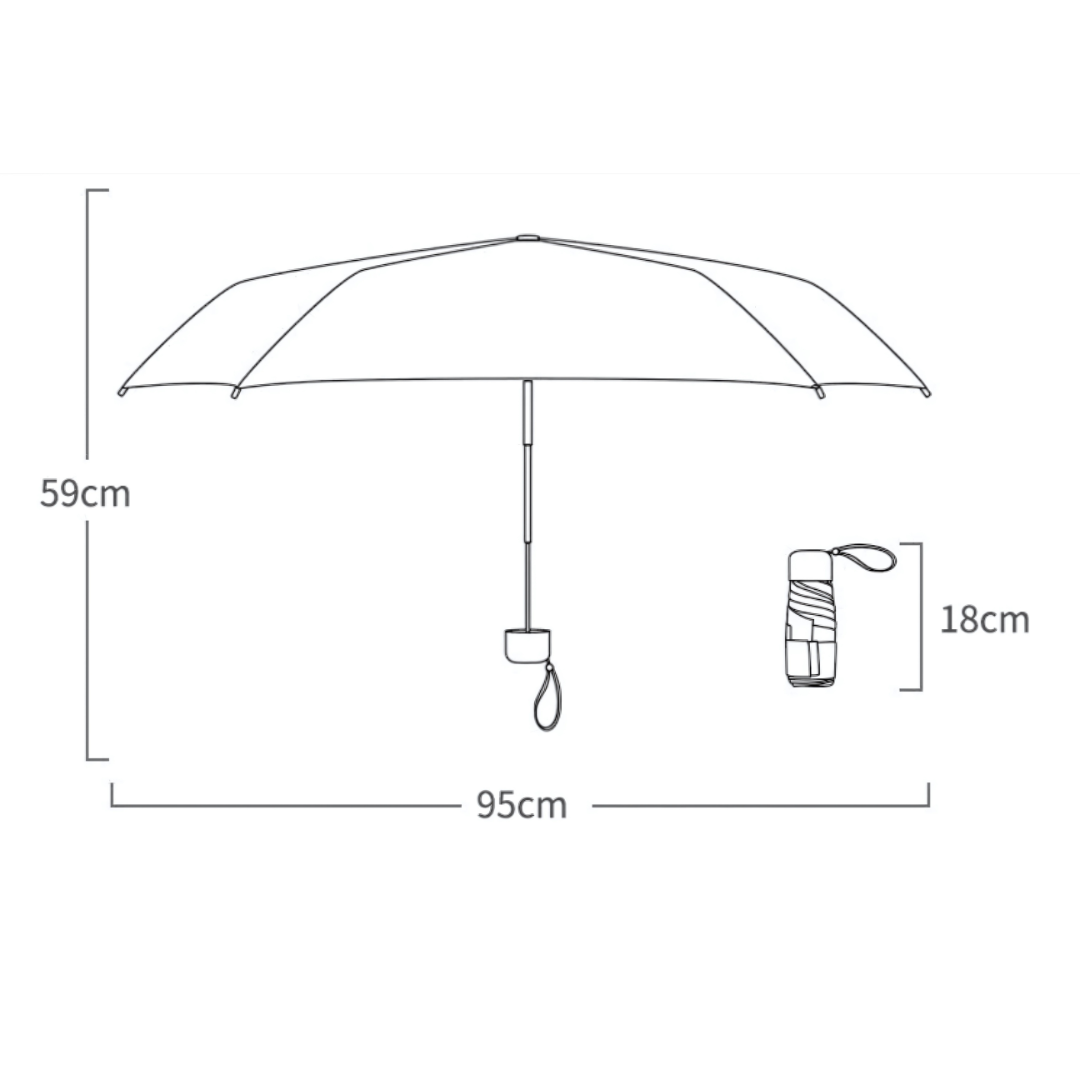Mini Parapluie Pliant De Poche Anti-UV Orange - Acheter Parapluie