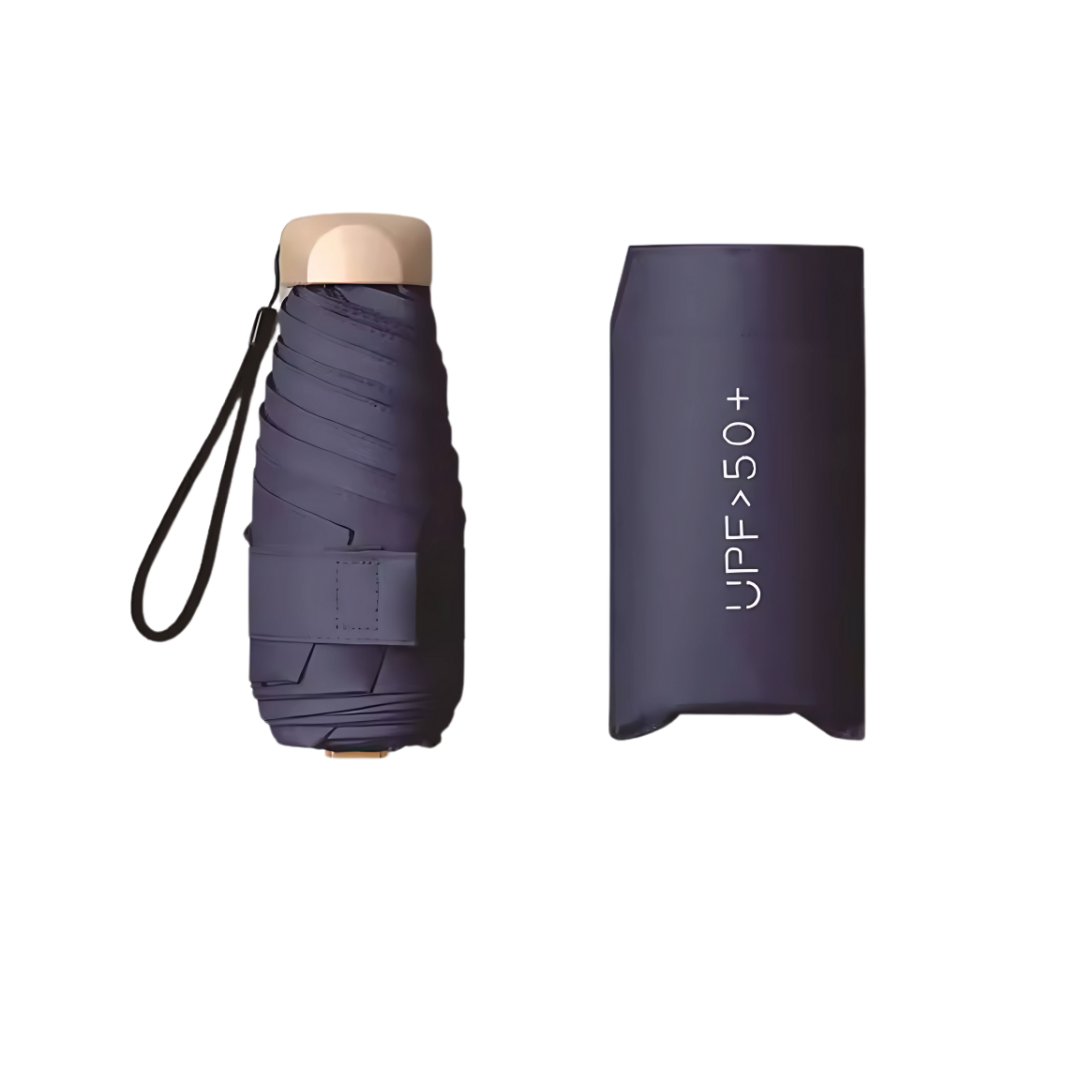 Mini Parapluie Pliant De Poche Anti-UV Bleu Marine - Acheter Parapluie