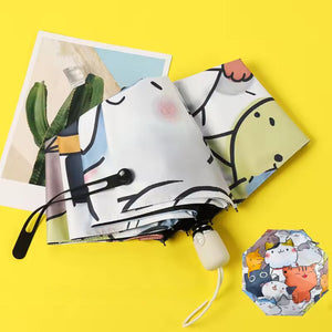 Parapluie Automatique Motif Chat Blanc - Acheter Parapluie
