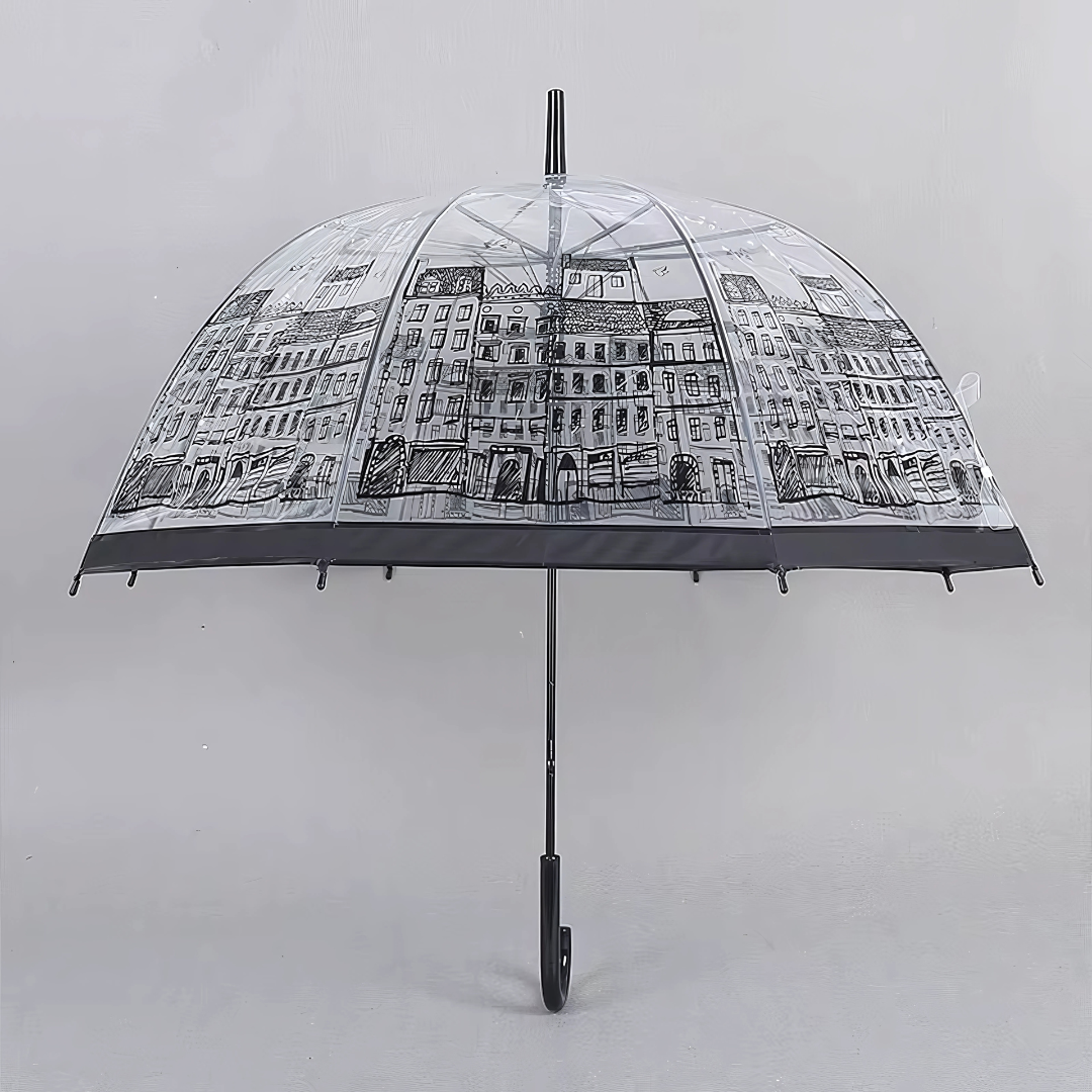 Parapluie Transparent Cloche Motif Paris - Acheter Parapluie