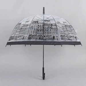 Parapluie Transparent Cloche Motif Paris - Acheter Parapluie