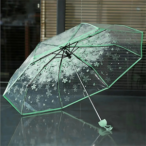 Parapluie Transparent Fleur de Cerisier Vert - Acheter Parapluie