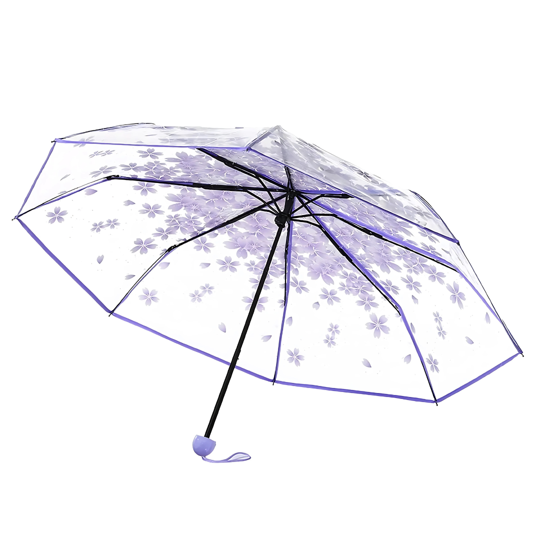 Parapluie Transparent Fleur de Cerisier Violet - Acheter Parapluie