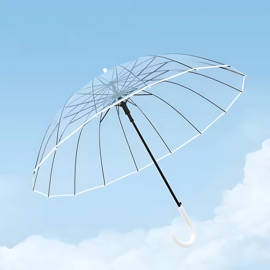 Parapluie Transparent Résistant Anti-Vent Blanc - Acheter Parapluie