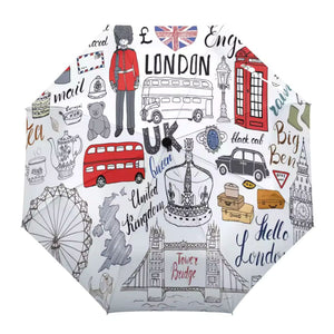 Parapluie à Motifs Anglais London Premium Blanc - Acheter Parapluie