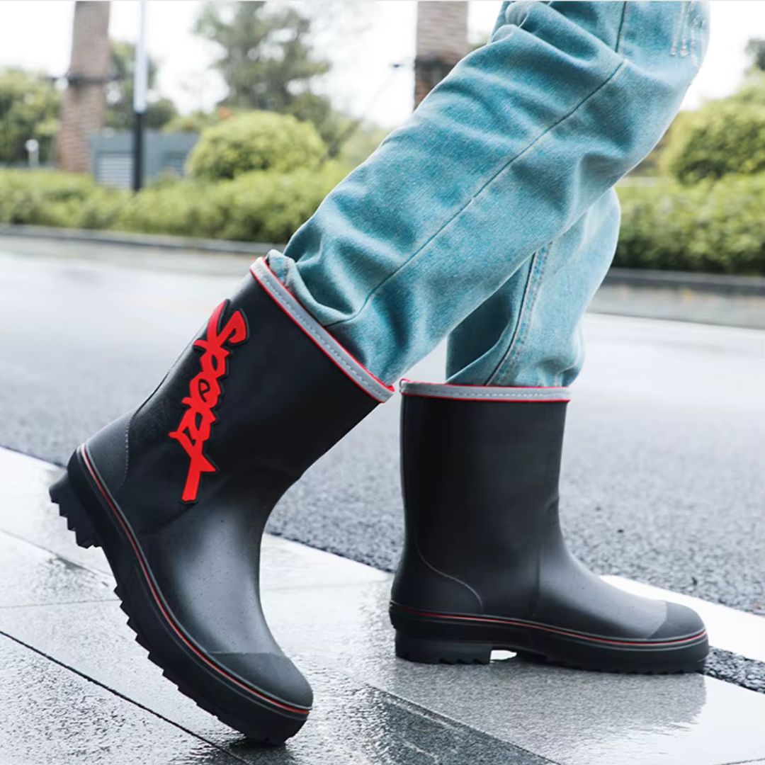 Bottes de Pluie Caoutchouc Imperméables Rouge - Acheter Parapluie