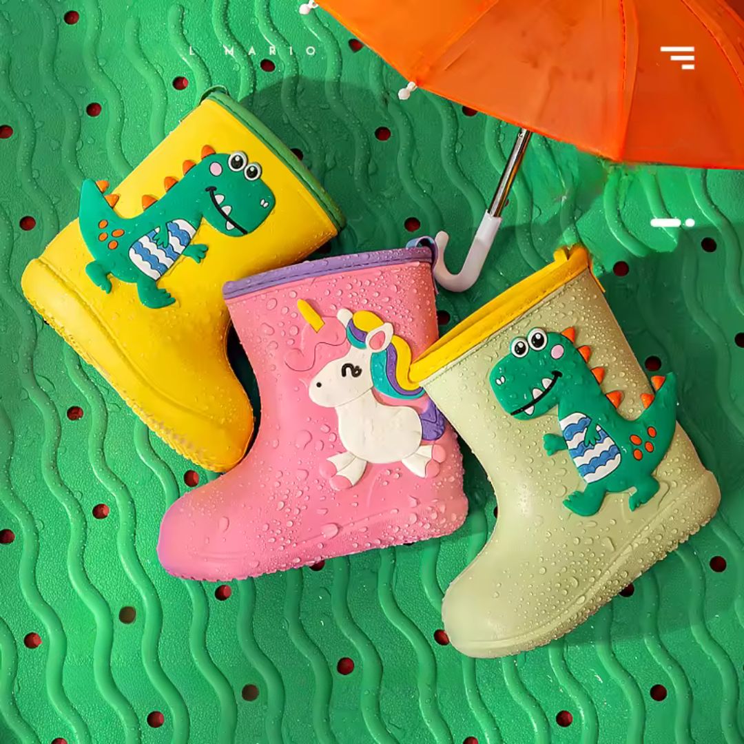 Bottes de Pluie Pour Enfants Dinosaure Vert - Acheter Parapluie