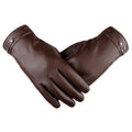 Gants En Cuir Premium Unisex Brun - Acheter Parapluie