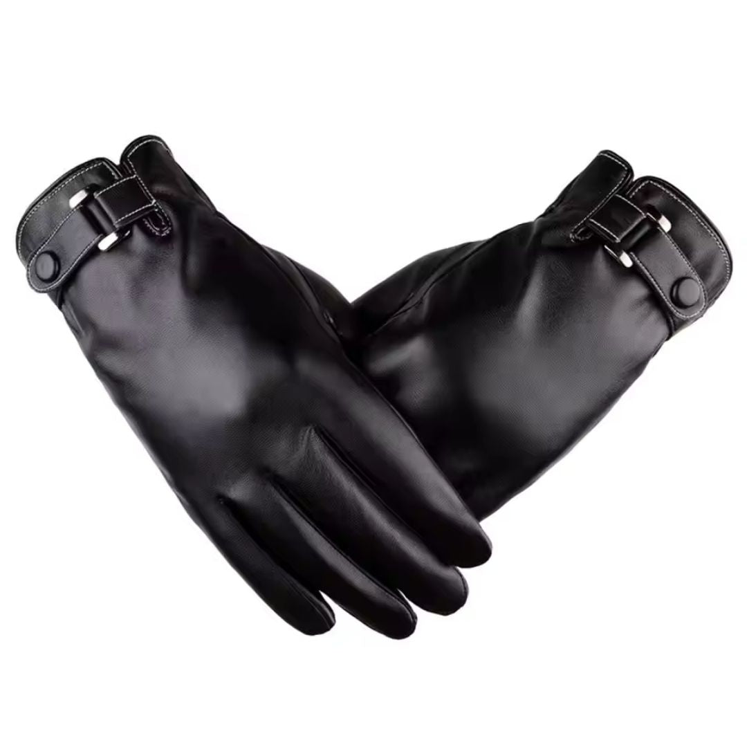 Gants En Cuir Premium Unisex Noir - Acheter Parapluie