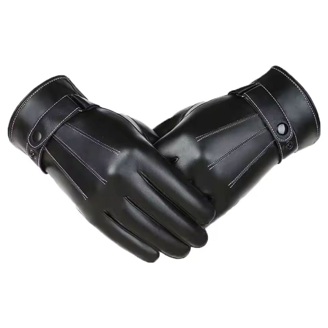 Gants En Cuir Premium Unisex Noir - Acheter Parapluie