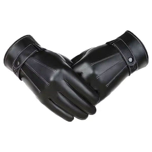 Gants En Cuir Premium Unisex Noir - Acheter Parapluie