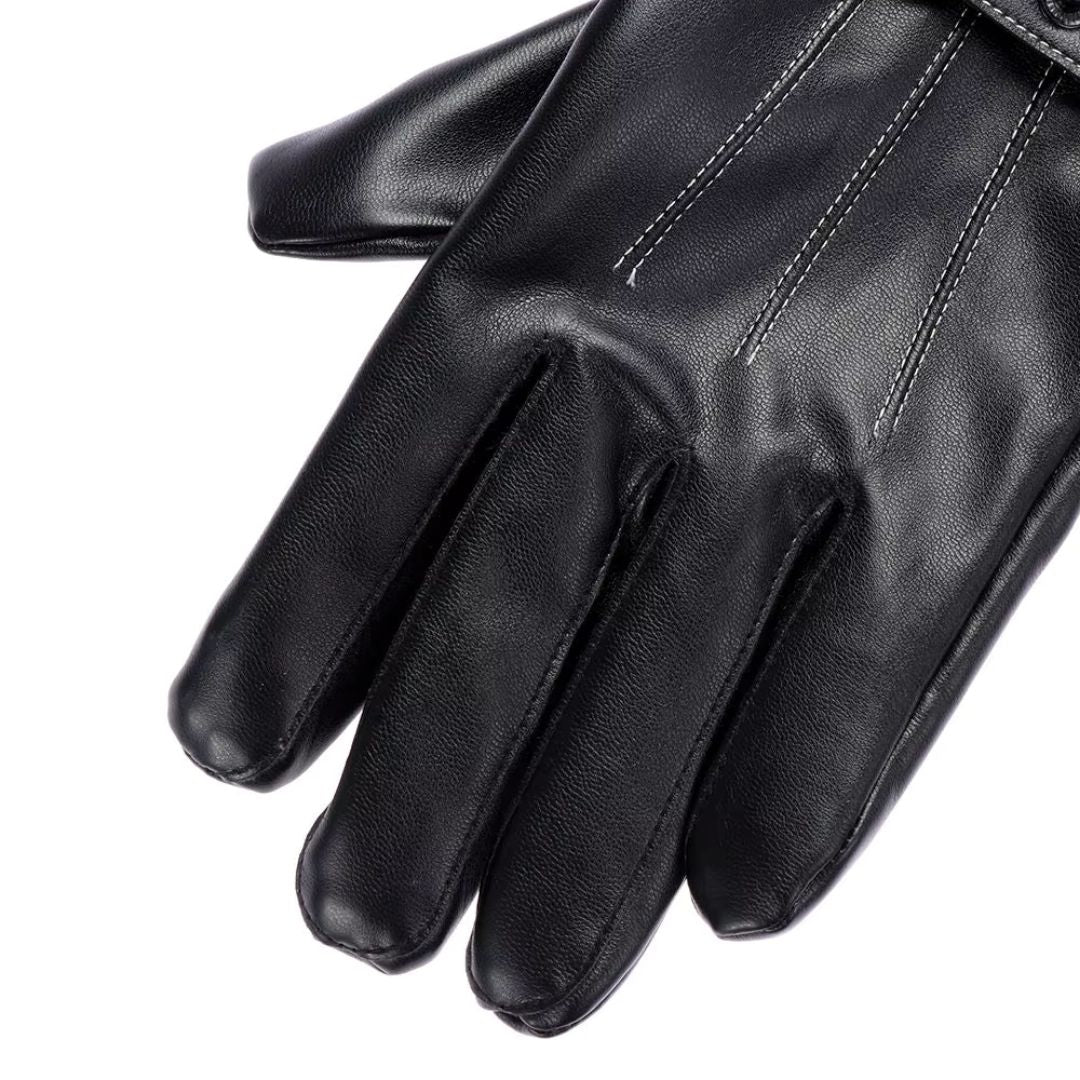 Gants En Cuir Premium Unisex Noir - Acheter Parapluie