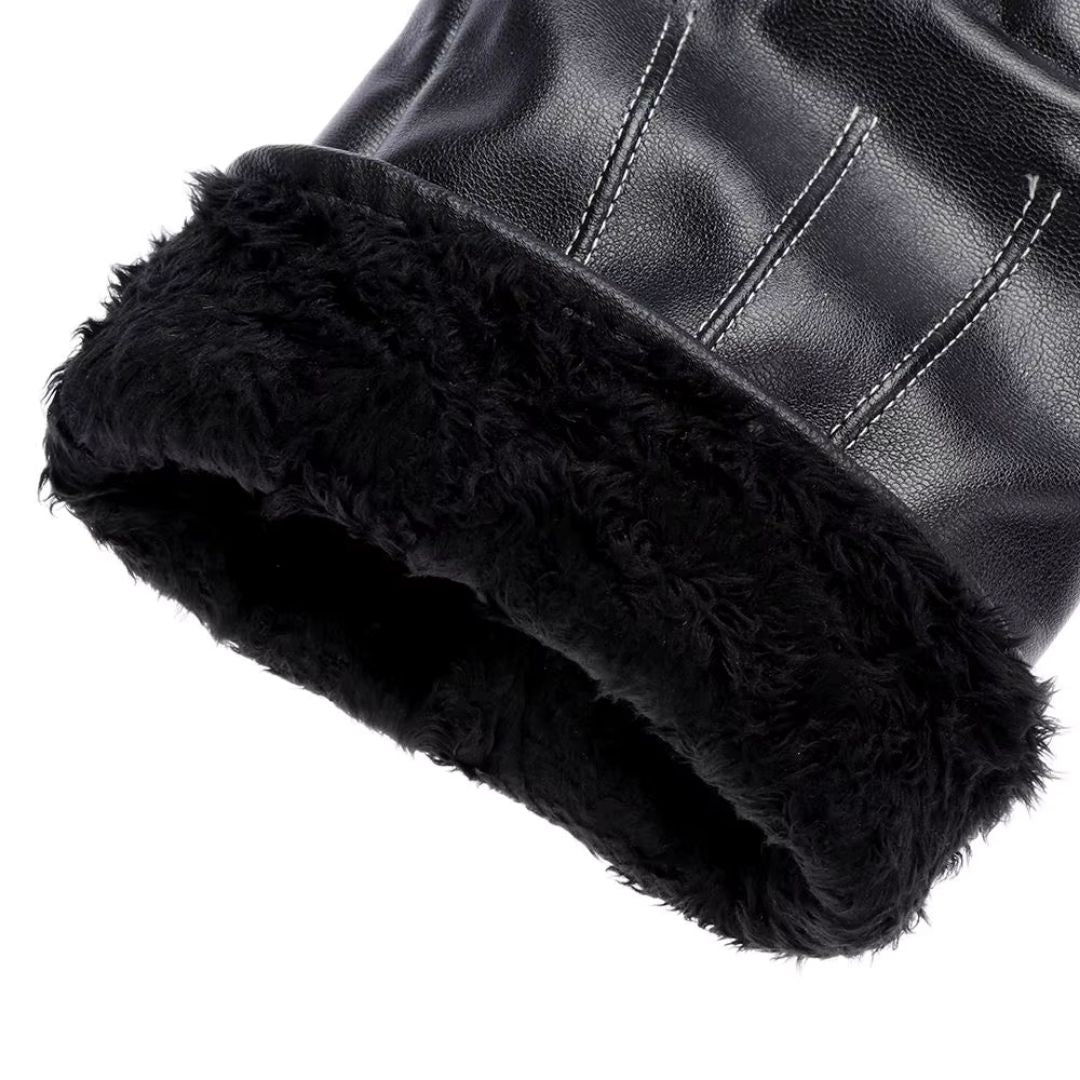 Gants En Cuir Premium Unisex Noir - Acheter Parapluie