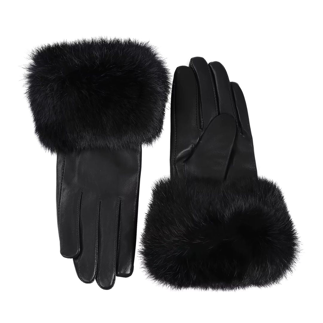 Gants Femme En Cuir Premium Noir - Acheter Parapluie