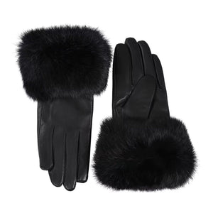Gants Femme En Cuir Premium Noir - Acheter Parapluie