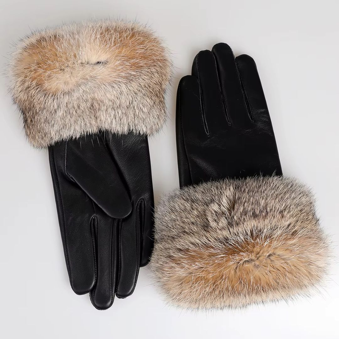 Gants Femme En Cuir Premium Brun - Acheter Parapluie