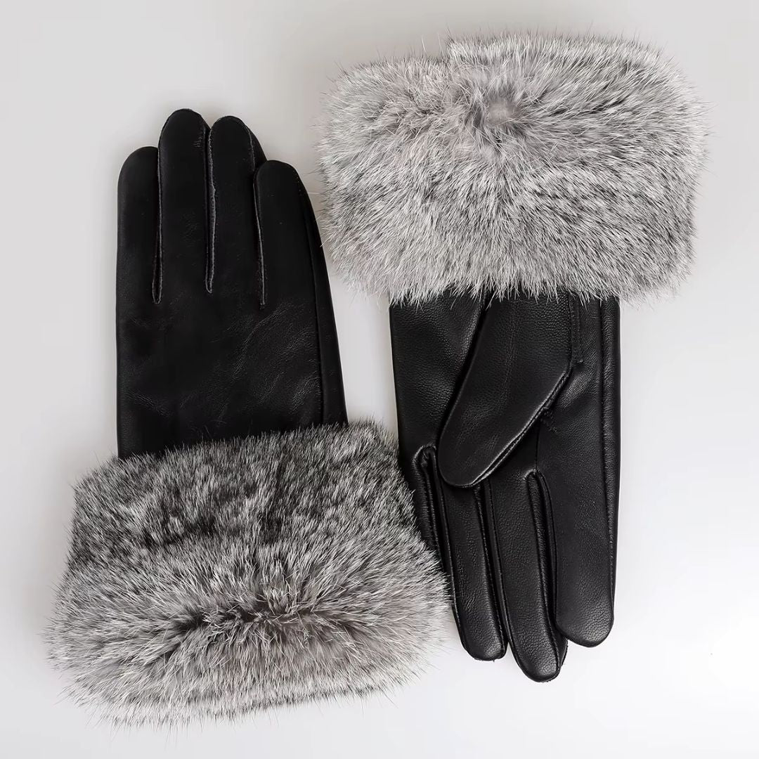 Gants Femme En Cuir Premium Gris - Acheter Parapluie