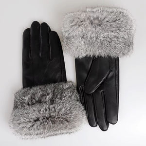 Gants Femme En Cuir Premium Gris - Acheter Parapluie