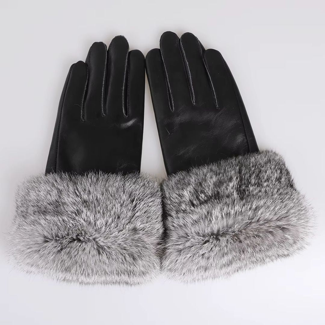 Gants Femme En Cuir Premium Gris - Acheter Parapluie