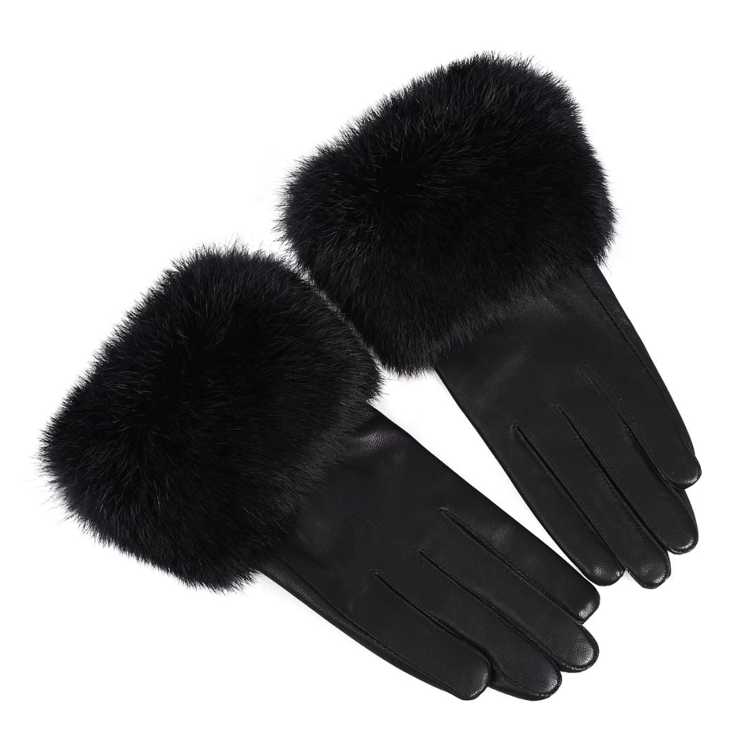 Gants Femme En Cuir Premium Noir - Acheter Parapluie