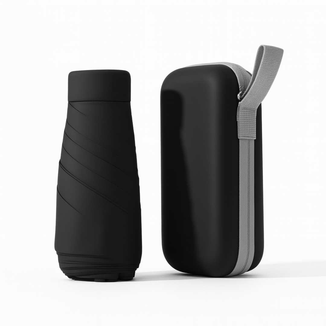 Mini Parapluie Capsule – Pliant, Imperméable et Anti-UV, Idéal Voyage et Plein Air Noir - Acheter Parapluie