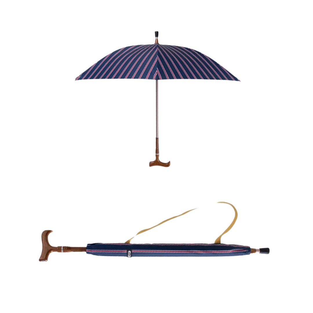 Parapluie Canne de Marche Luxe Bleu Rouge - Acheter Parapluie