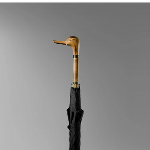 Parapluie  Canne de Marche – Manche en Bois Sculpté Noir - Acheter Parapluie