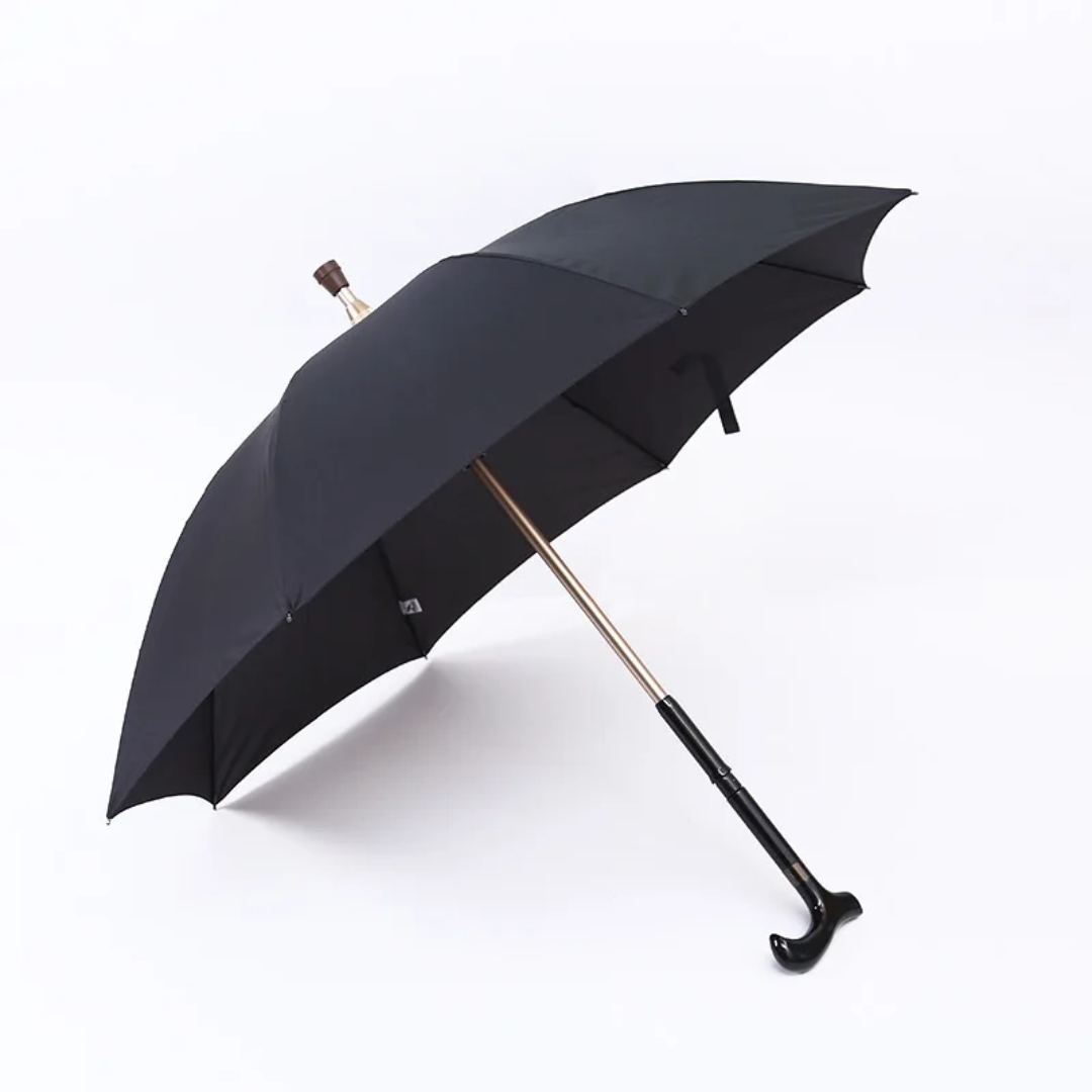 Parapluie Canne de Marche Robustesse Noir - Acheter Parapluie