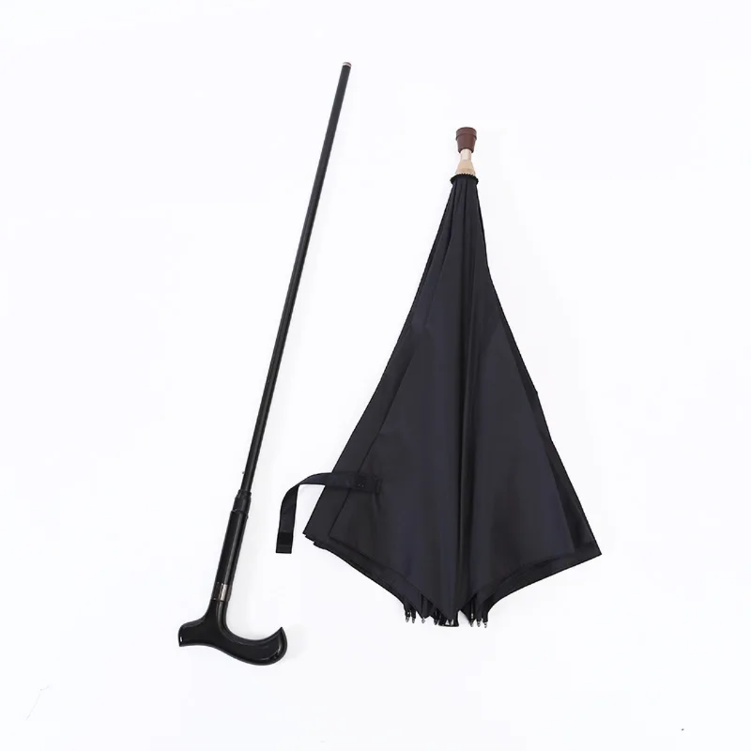 Parapluie Canne de Marche Robustesse Noir - Acheter Parapluie