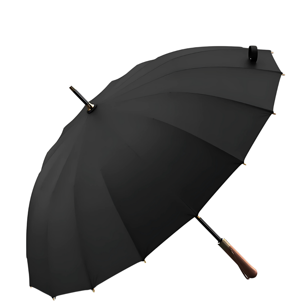 Parapluie Élégant Manche en Bois Noir - Acheter Parapluie