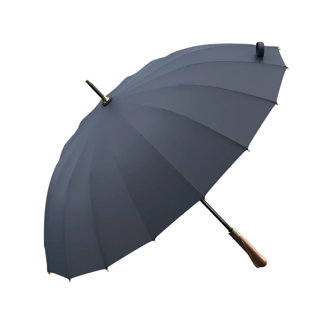 Parapluie Élégant Manche en Bois Gris - Acheter Parapluie