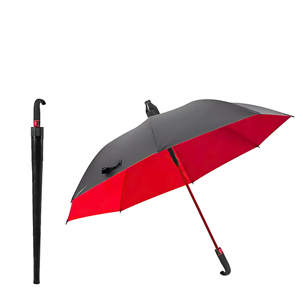 Parapluie Golf Long Manche Rouge - Acheter Parapluie