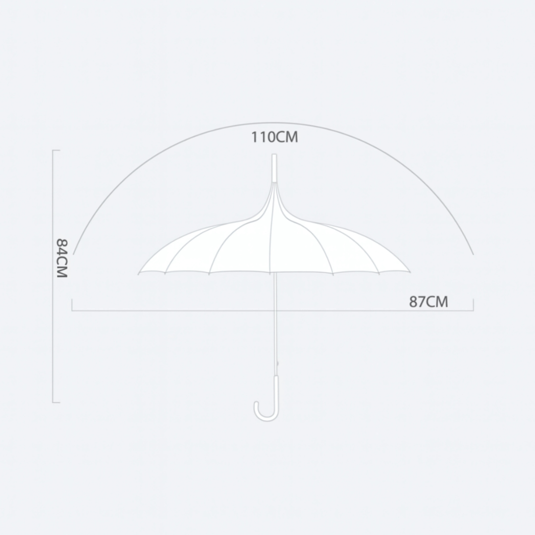 Parapluie Pagode Élégant Noir - Acheter Parapluie
