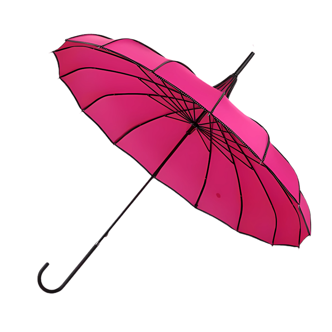 Parapluie Pagode Élégant Rose Rouge - Acheter Parapluie