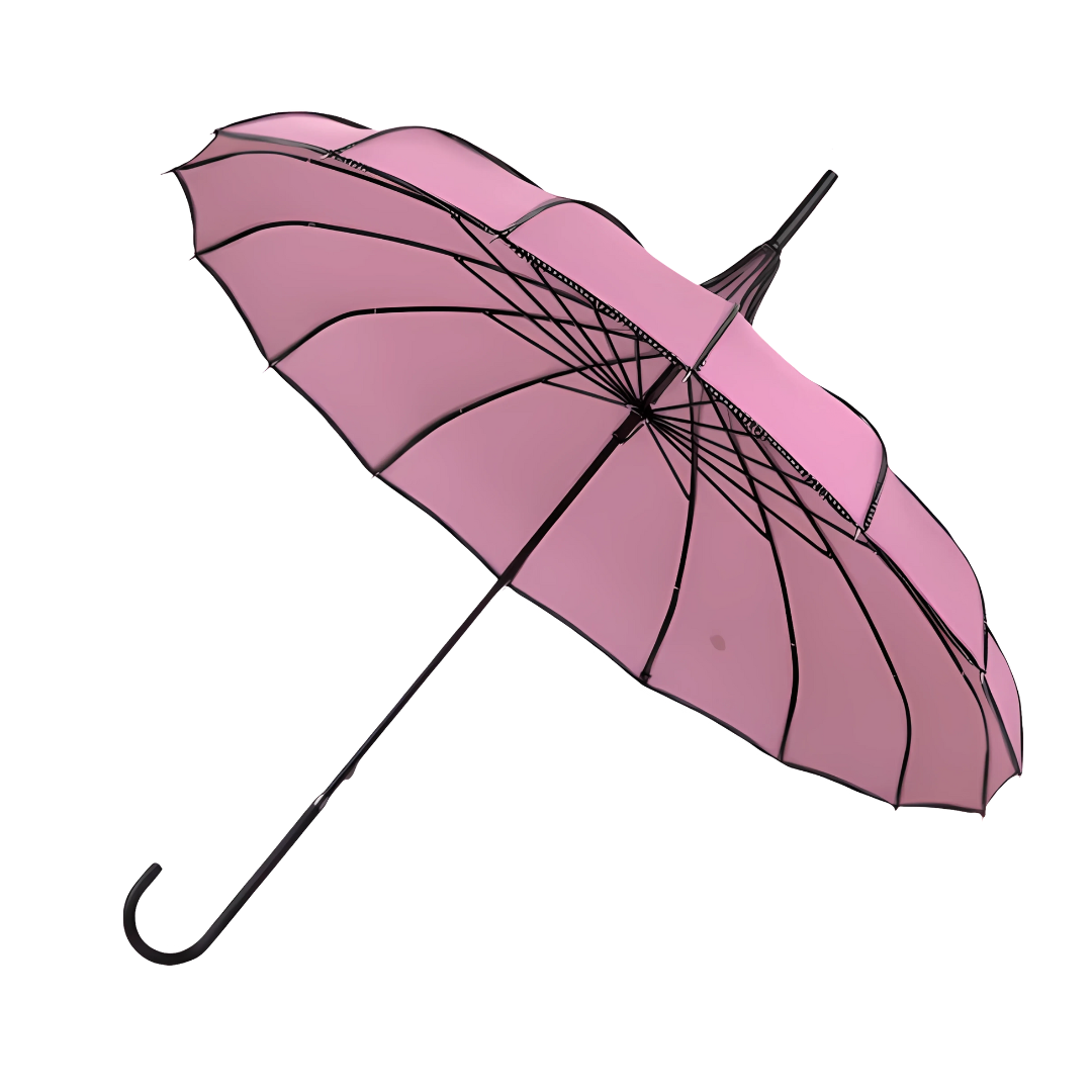 Parapluie Pagode Élégant Rose - Acheter Parapluie