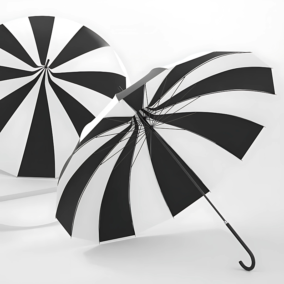 Parapluie Pagode Rétro Vintage Noir et Blanc - Acheter Parapluie