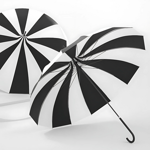 Parapluie Pagode Rétro Vintage Noir et Blanc - Acheter Parapluie
