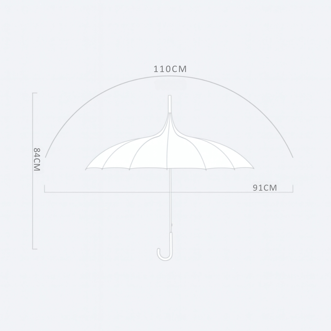 Parapluie Pagode Rétro Vintage Blanc et Bleu - Acheter Parapluie