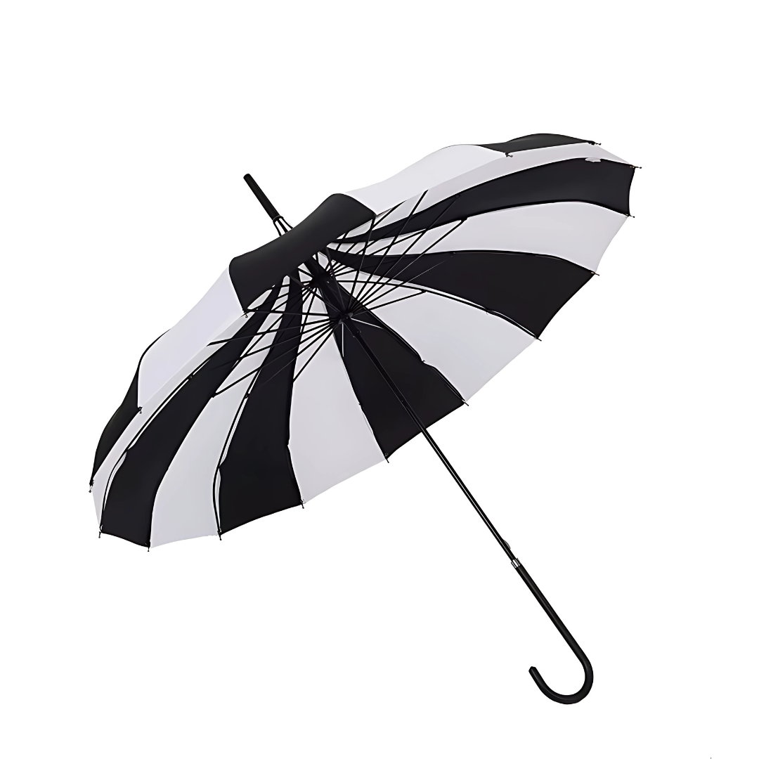 Parapluie Pagode Rétro Vintage Noir et Blanc - Acheter Parapluie