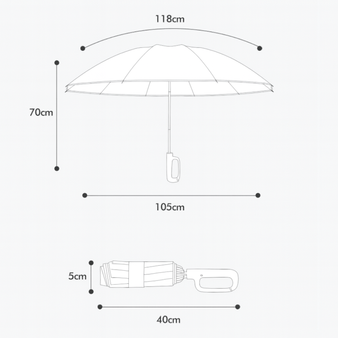 Parapluie Réflechissant à Boucle Ergonomique Bleu Brume - Acheter Parapluie
