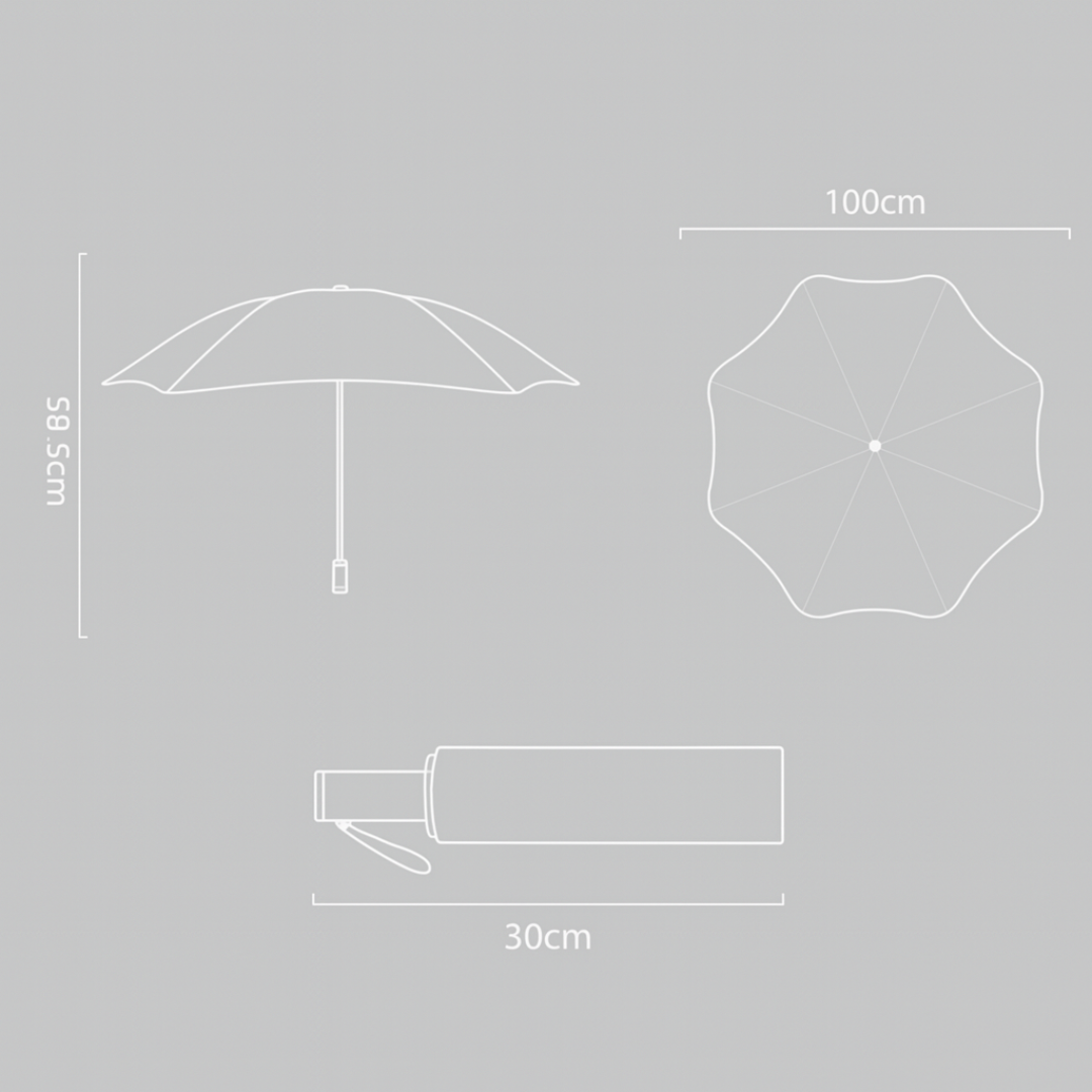 Parapluie Réfléchissant D'Angle Arrondi Vert Matcha - Acheter Parapluie