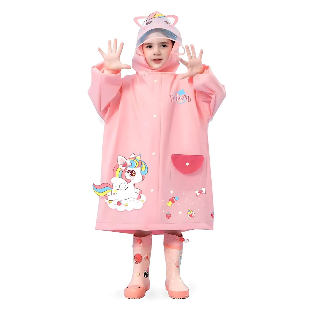 Ponchon Enfant Imperméable Licorne Rose - Acheter Parapluie