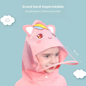 Ponchon Enfant Imperméable Licorne Rose - Acheter Parapluie