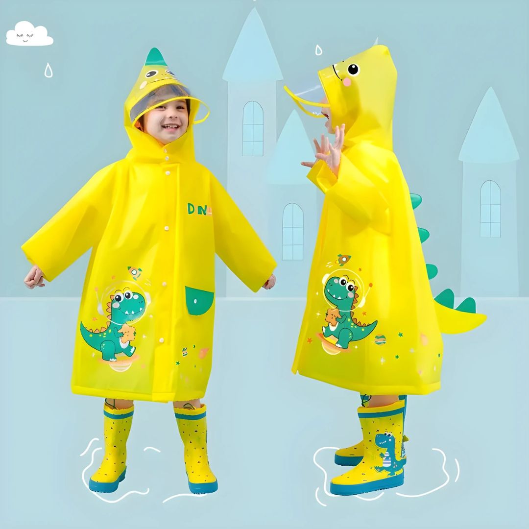 Ponchon Enfant Imperméable Dinosaure Jaune - Acheter Parapluie