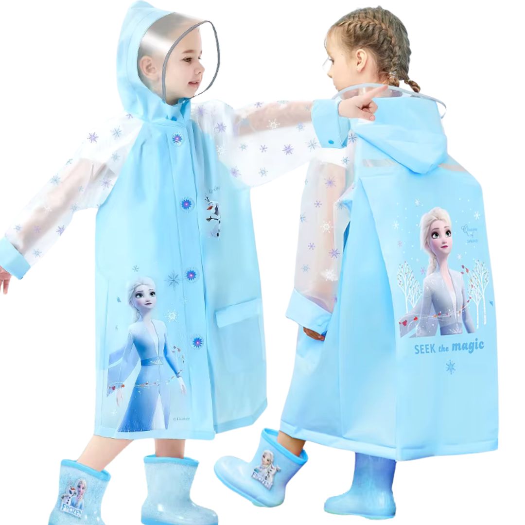 Ponchon Enfant Imperméable Elsa Bleu Ciel - Acheter Parapluie