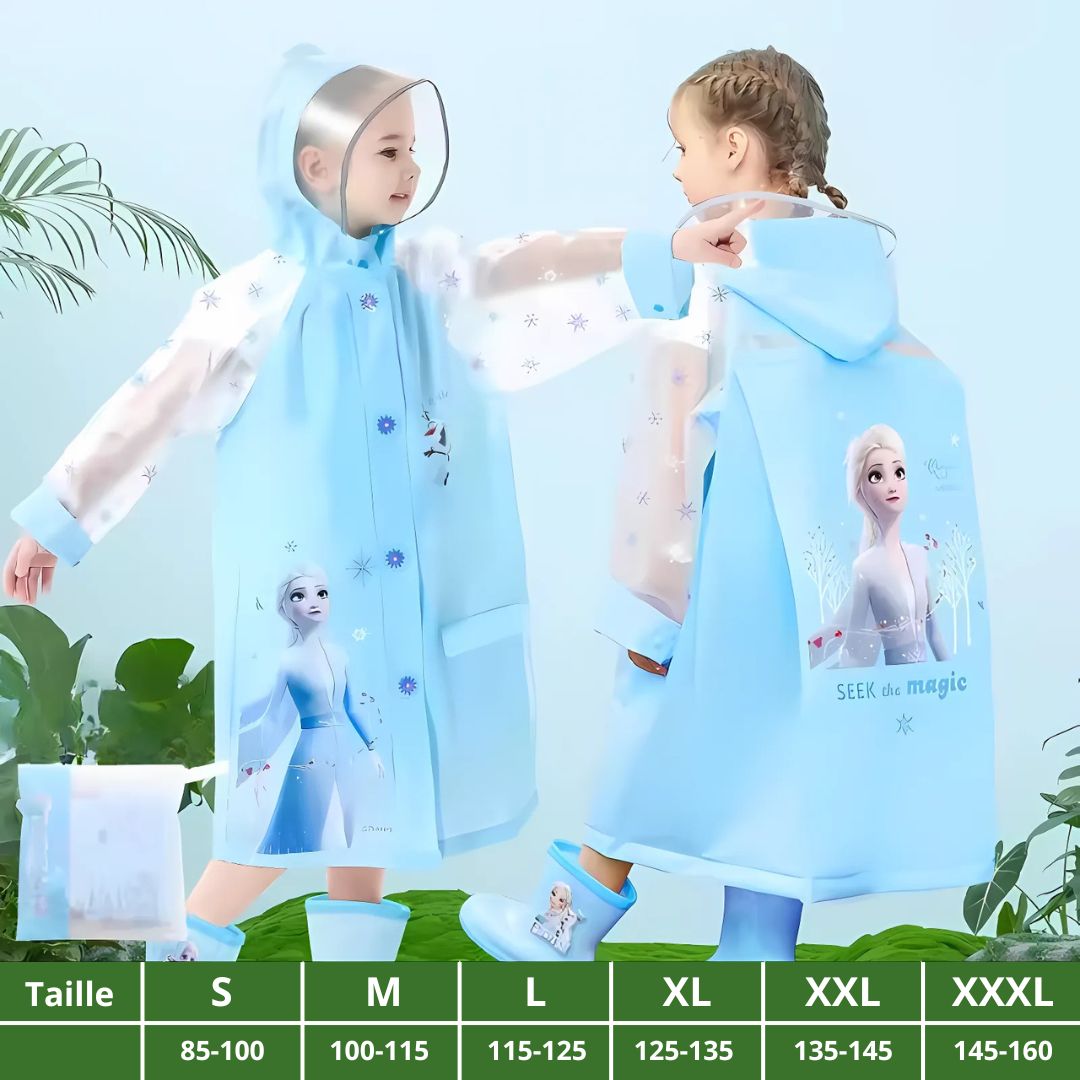 Ponchon Enfant Imperméable Elsa Bleu Ciel - Acheter Parapluie